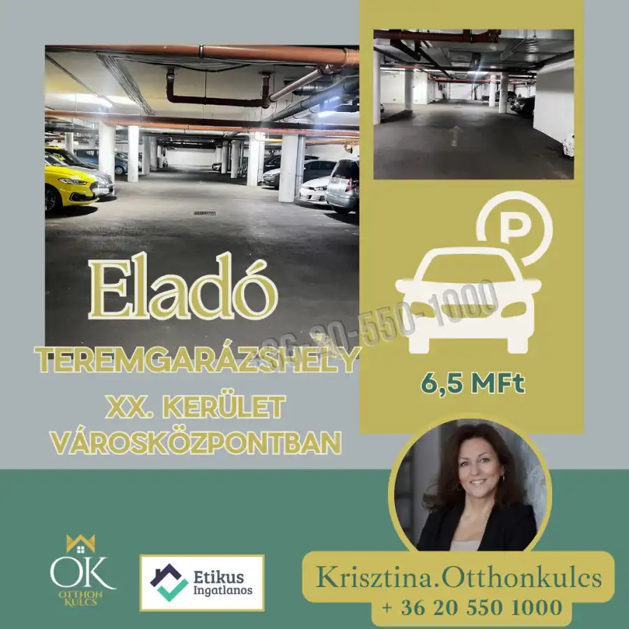 eladó garázs, Budapest, XX. kerület